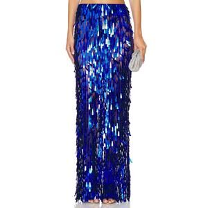 Mariandree Gaitan Grettel Skirt Sequin Embellished Evening Statement Blue Sz XS